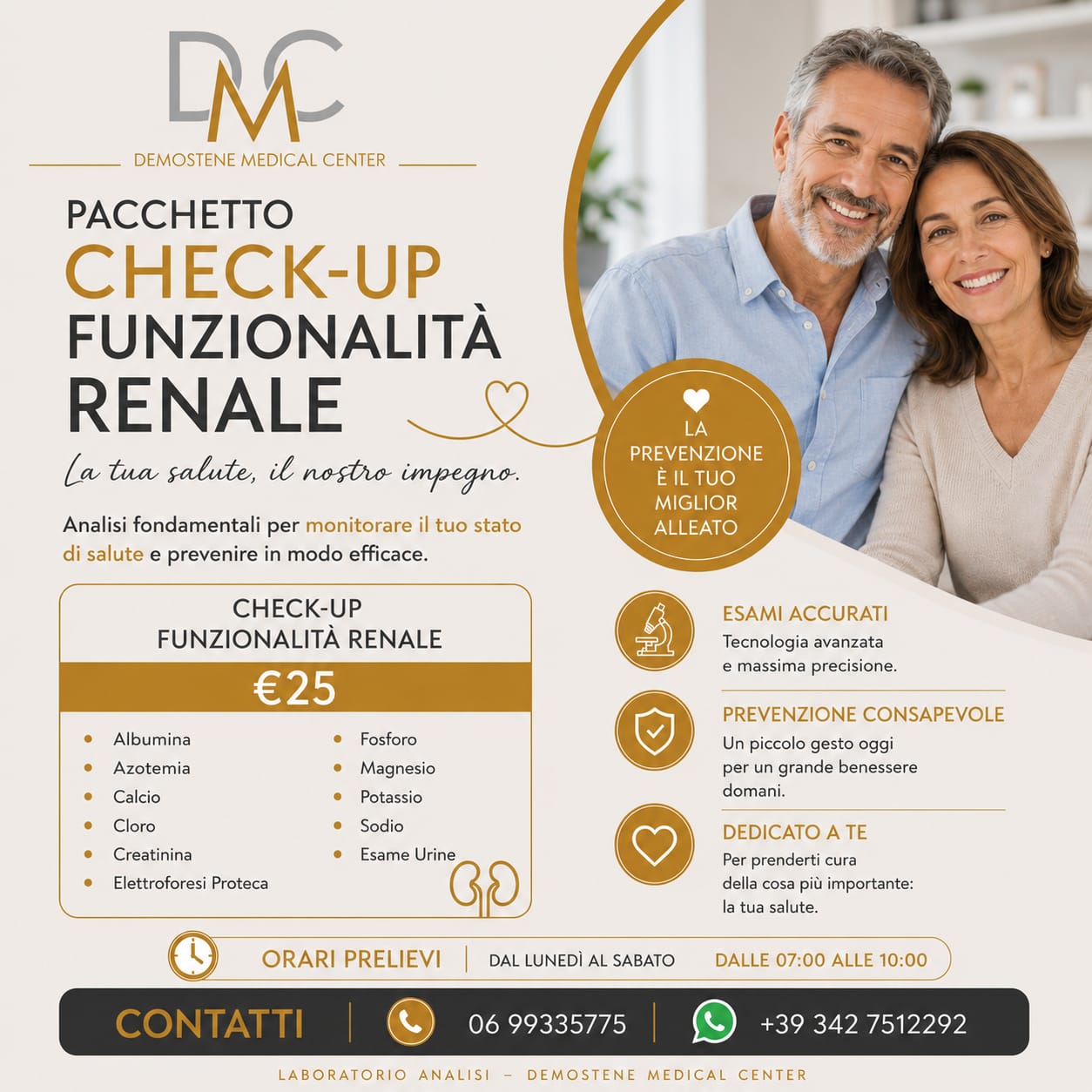 Pacchetto Check-up funzionalità renale del Demostene Medical Center
